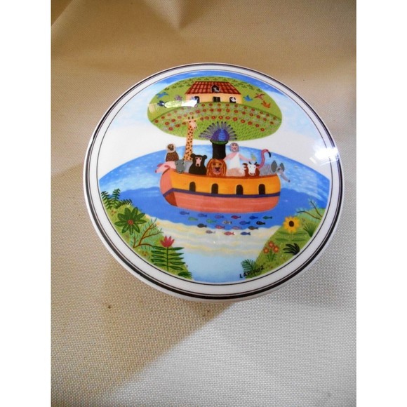 Villeroy & Boch Design Naif Noah's Ark 6" Candy Box/Trinket Box Larger Size - Picture 1 of 3